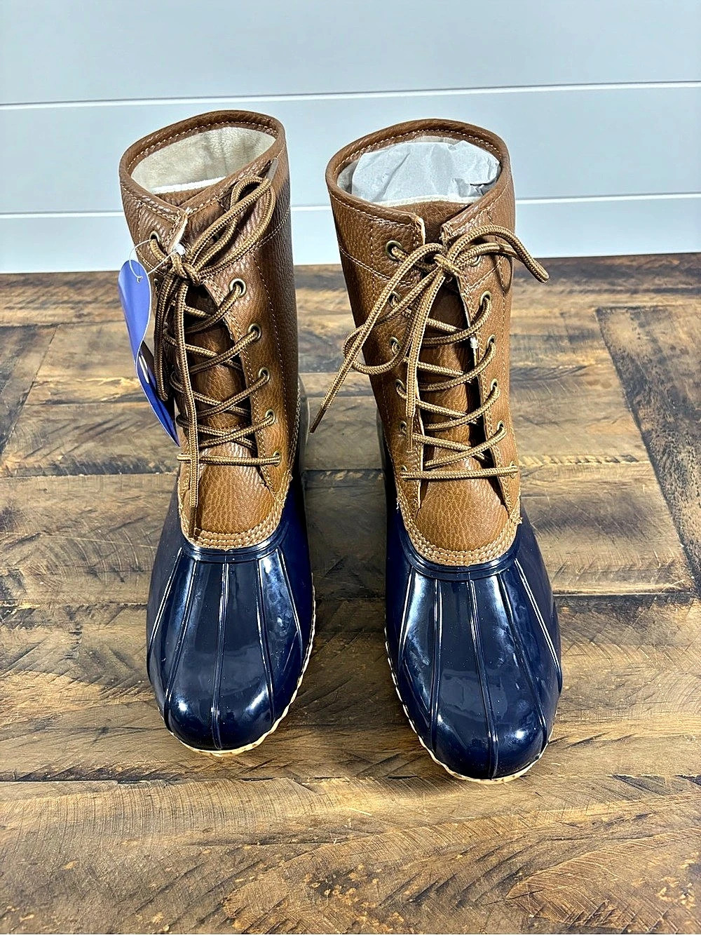 JBU Maplewood Waterproof Duck Boot Blue & Brown US 9.5M
